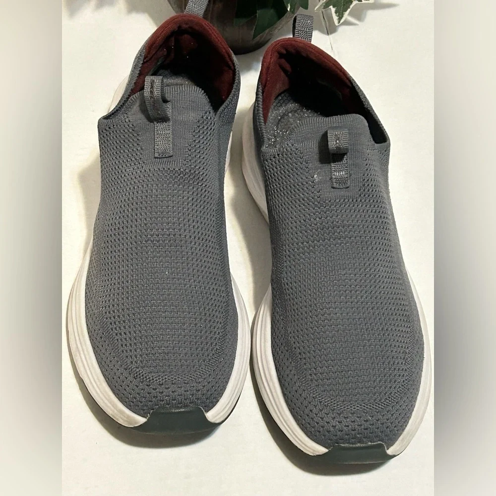 Skechers Men's Charcoal and Maroon Slip-On Sneakers